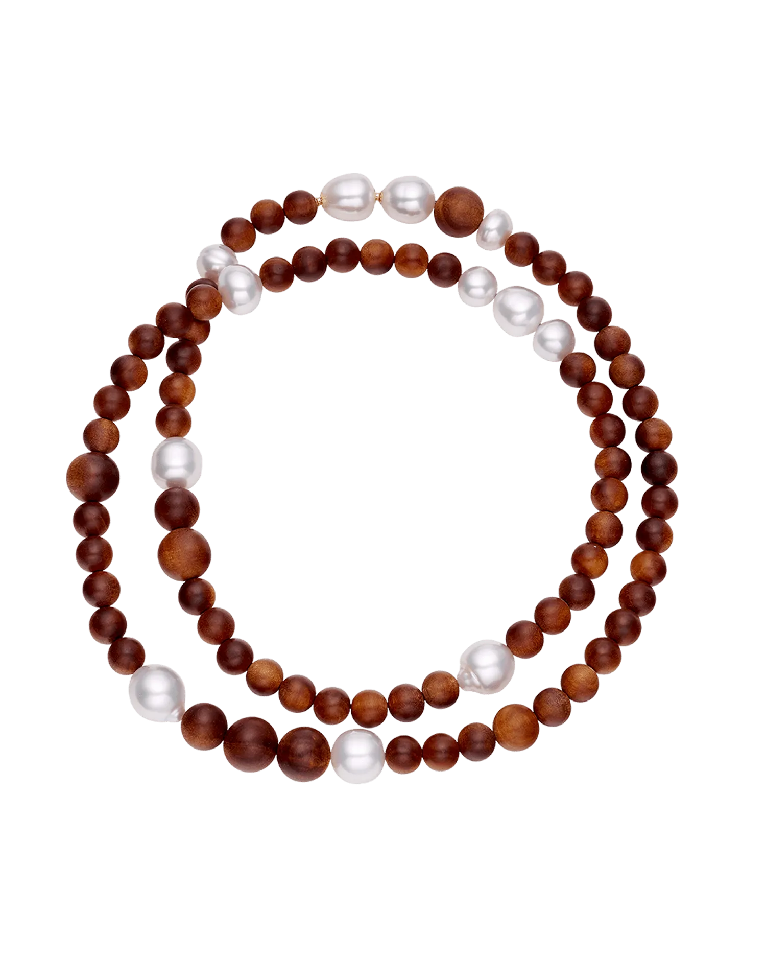 Kimberley Dusk Matinee Pearl Necklace | 10-14mm Pearls and Sandalwood