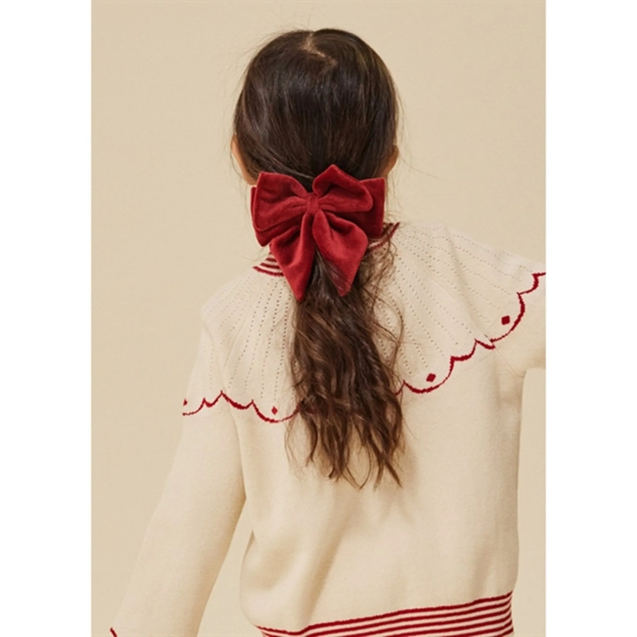 Konges Sljd Velvet Bowtie Hair Clip Jolly Red