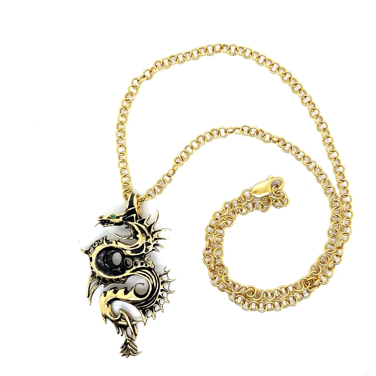 Large Dragon Charm in 18kt Green Gold