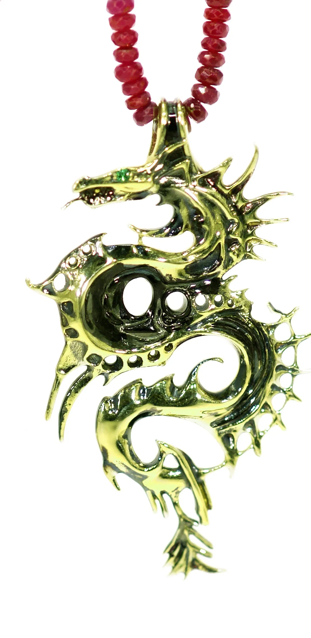 Large Dragon Charm in 18kt Green Gold
