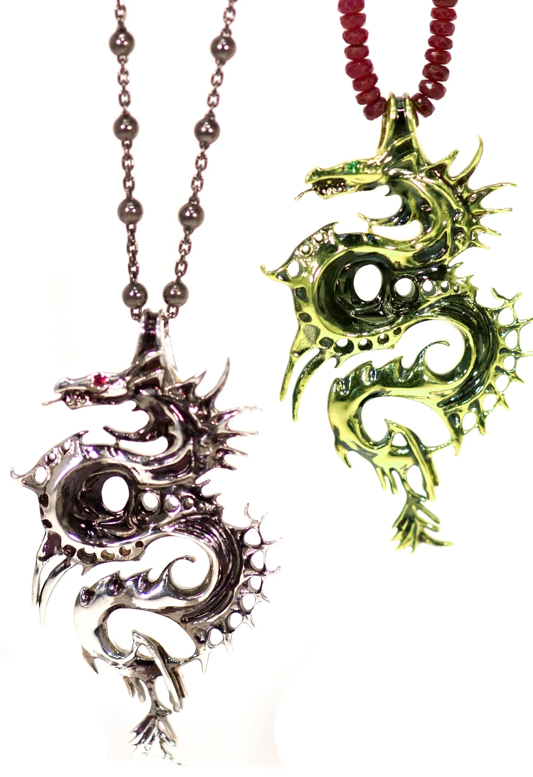 Large Dragon Charm in 18kt Green Gold