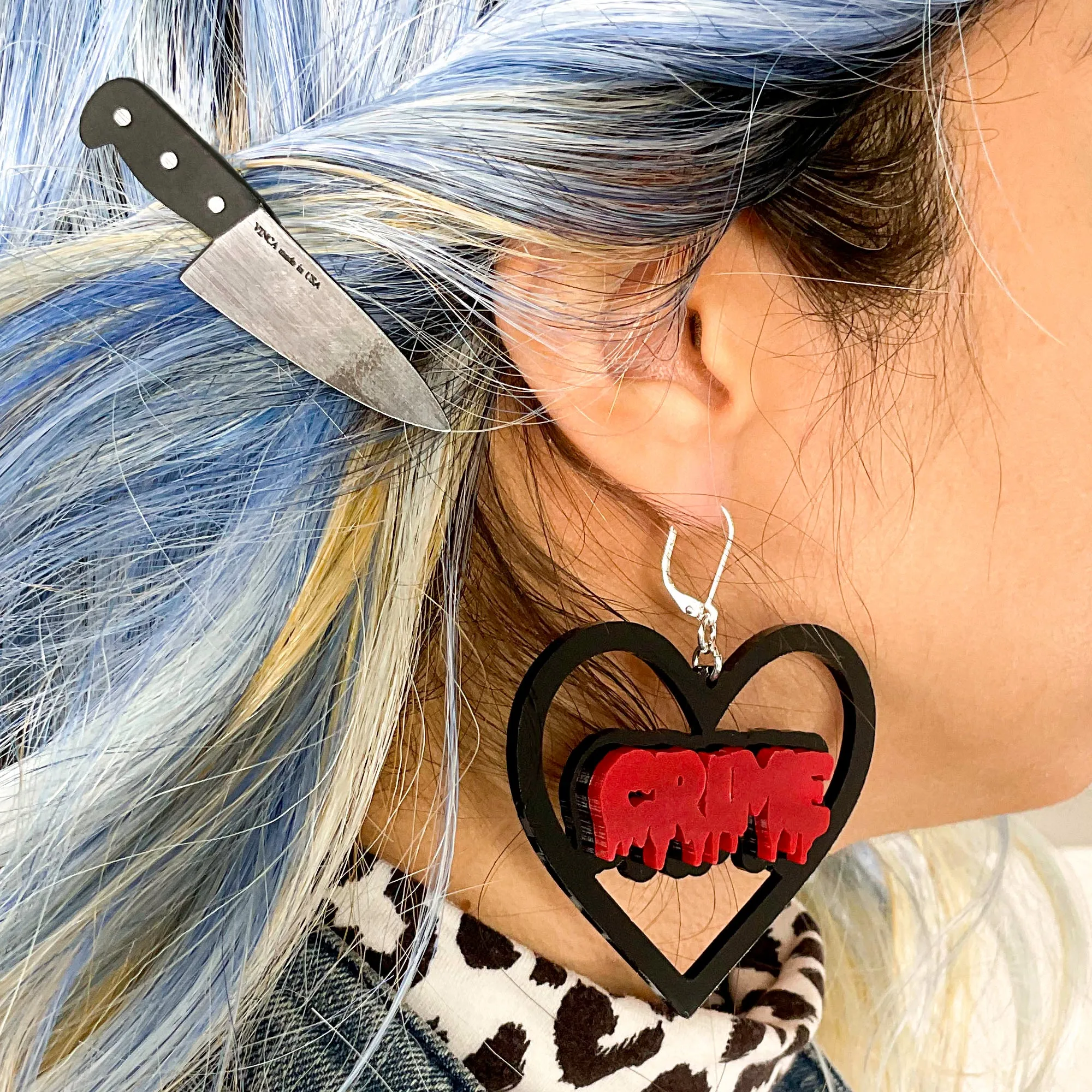 Last Chance! True Love (It's True Crime) Door Knocker Earrings