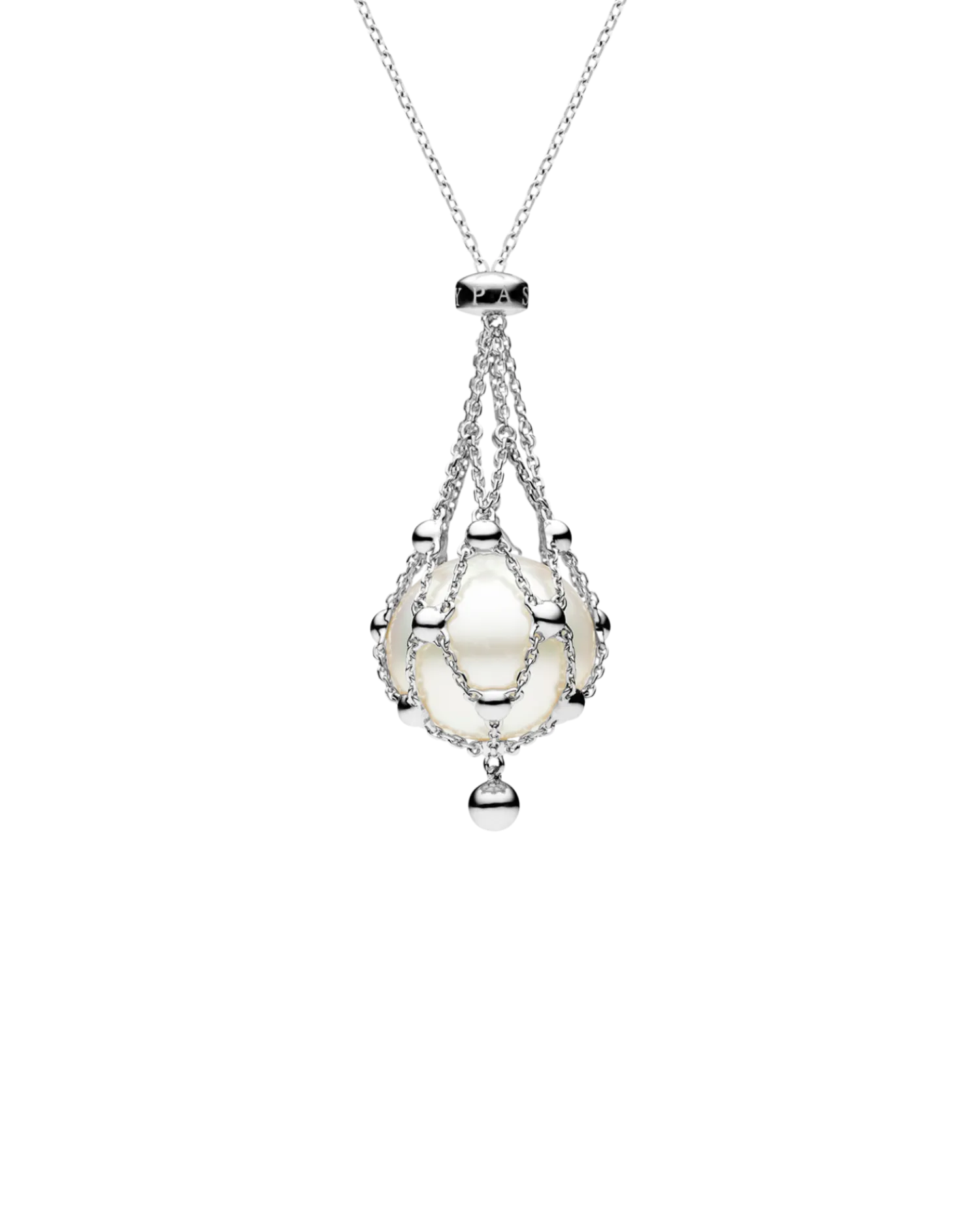 Lavalier Pearl Necklace | 15mm Button Pearl and White Gold