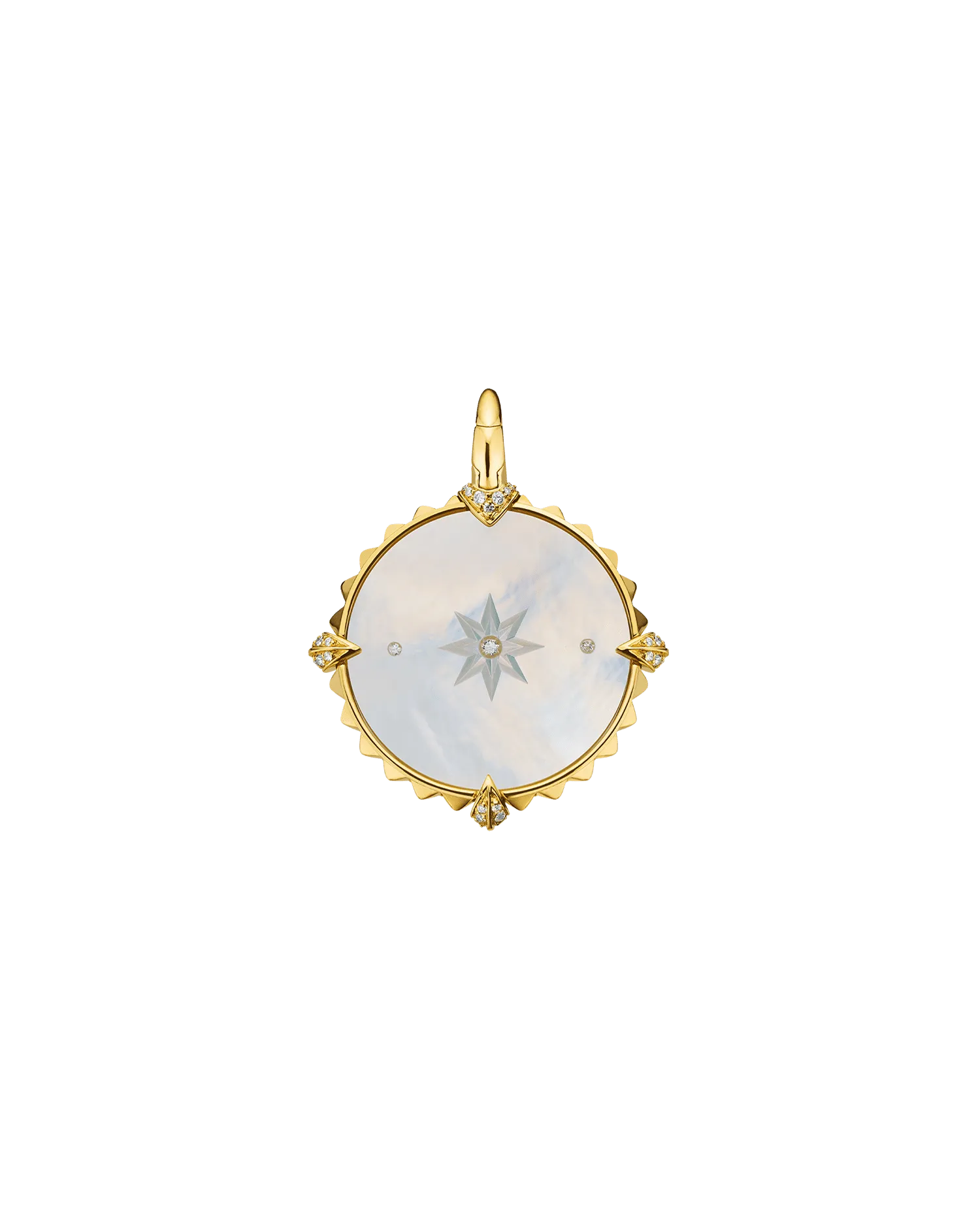 Libra Coin Charm | Mother of Pearl, Diamonds, and Yellow Gold