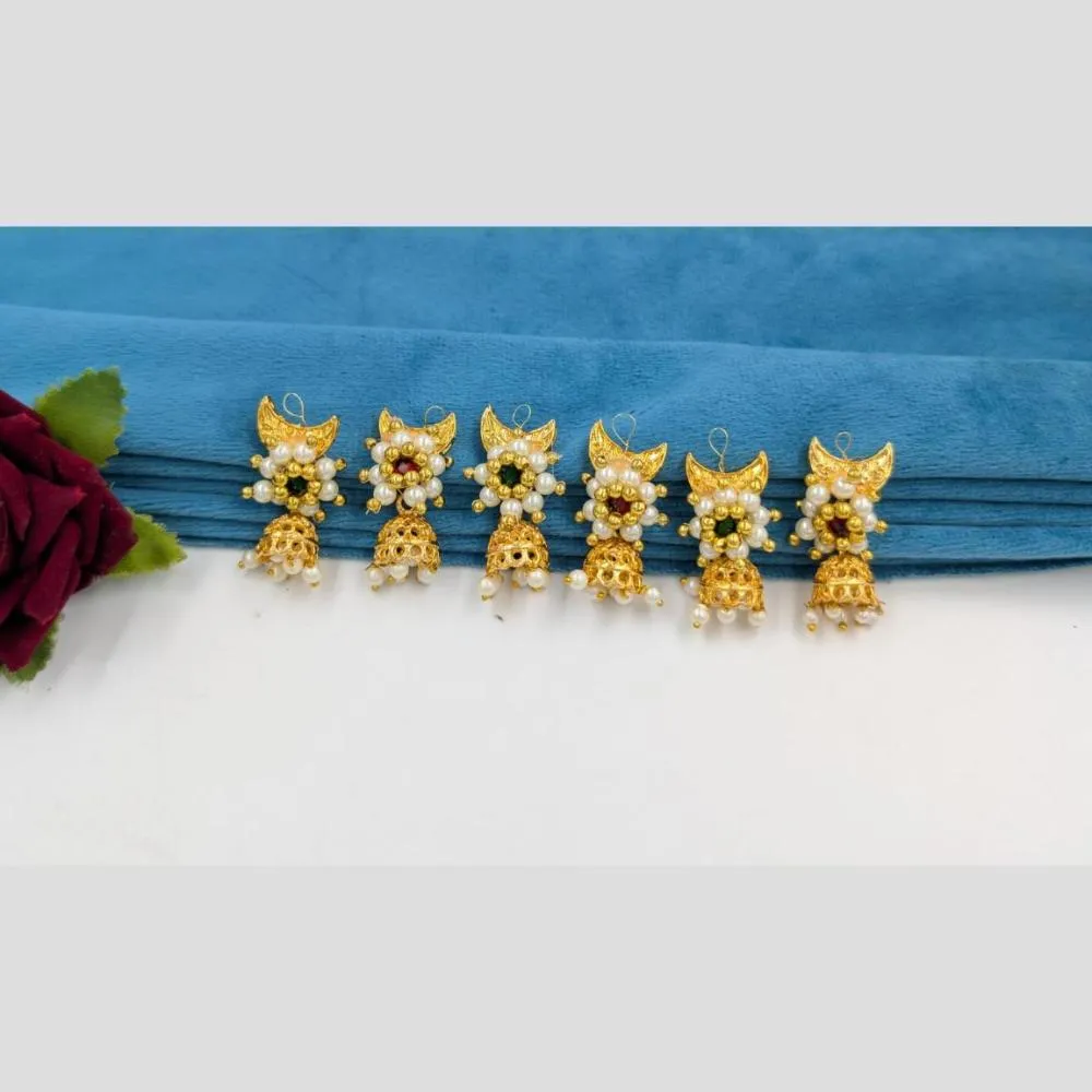 Manisha Jewellery Gold Plated Pota Stone And Pearls Hair Accessories
