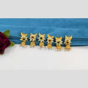 Manisha Jewellery Gold Plated Pota Stone And Pearls Hair Accessories