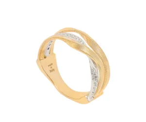 Marco Bicego Marrakech 18ct Yellow Gold Coil 0.133ct Diamond Ring