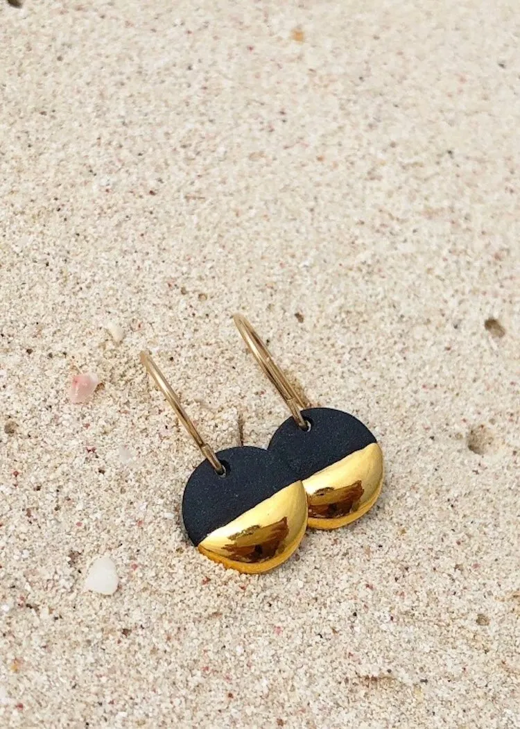Mier Luo | Gold Dipped Flat Circle Earrings