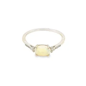 Mountz Collection Opal and Diamond Ring in 14K White Gold