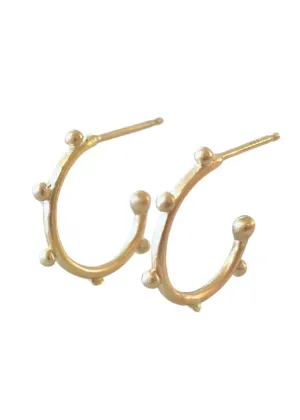 Nikki Nation | Round Dotted Hoops 14k
