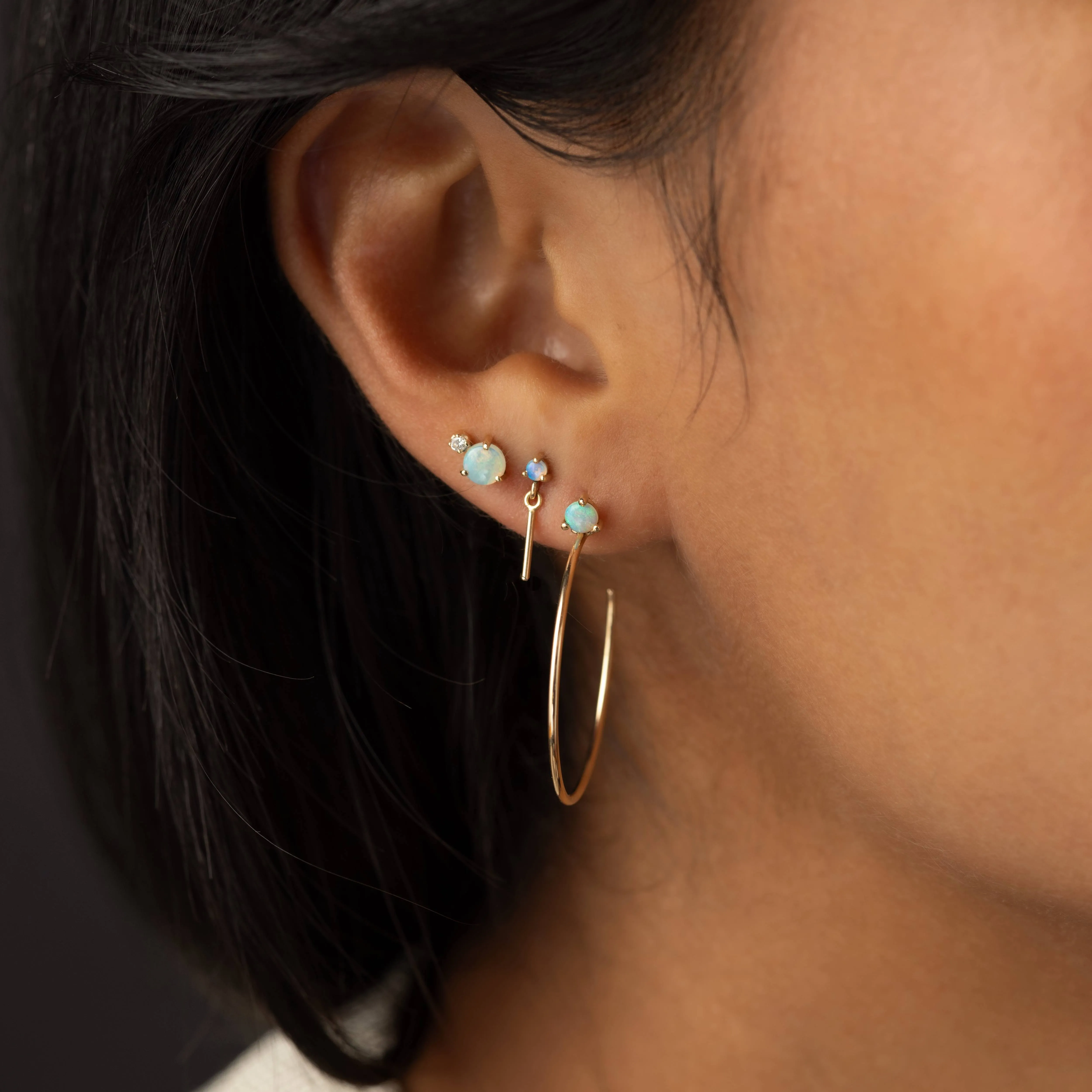 Opal Bar Link Earrings - In Stock