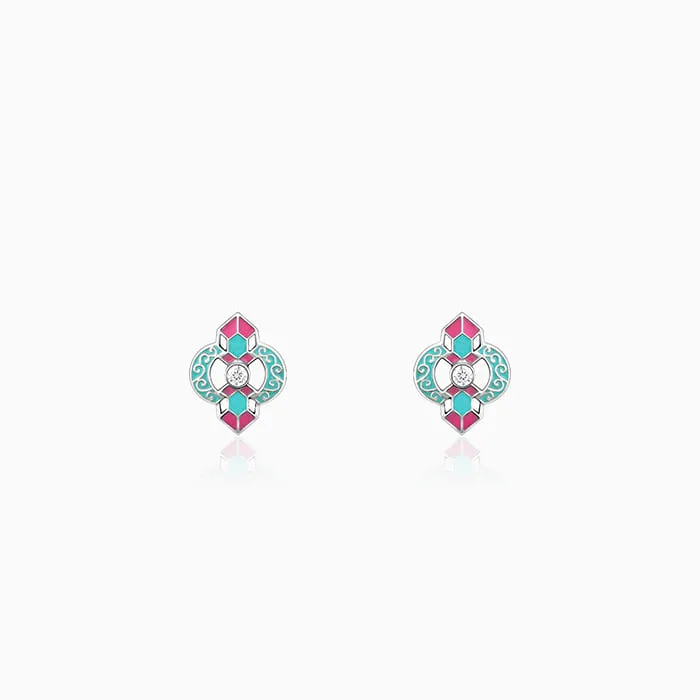 Oxidised Silver Quatrefoil Earrings