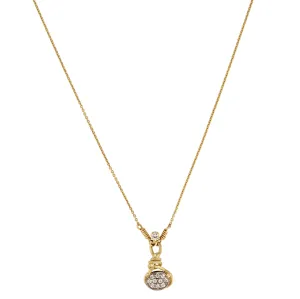 Pav?? 18K & 22K Gold & Whitegold Necklace w. 11 Diamonds