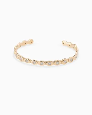 Pebble Diamond Cuff  | Solid Yellow Gold