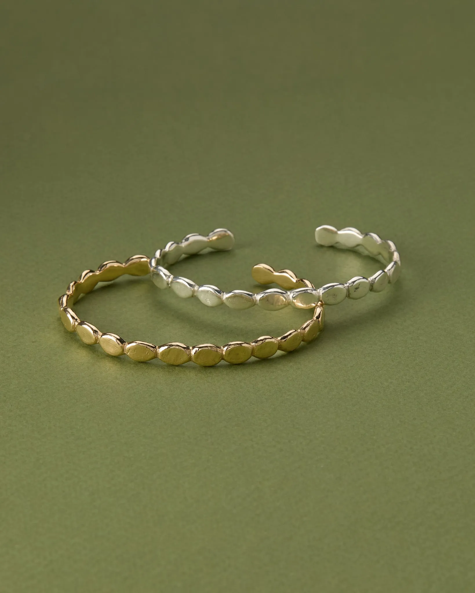 Pebble Diamond Cuff  | Solid Yellow Gold