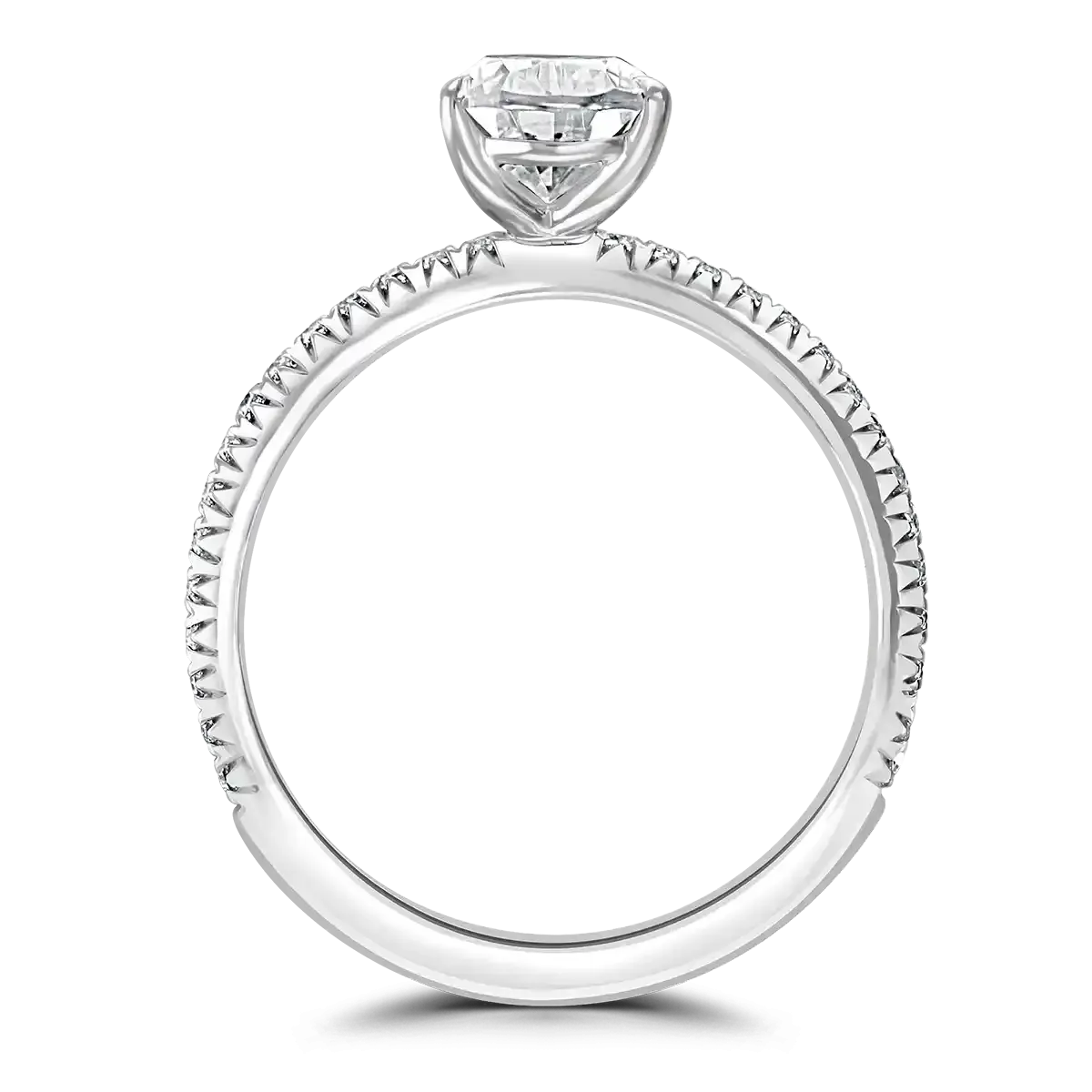 Platinum 2ct Pear Cut Laboratory Grown Diamond Solitaire With Diamond Shoulders