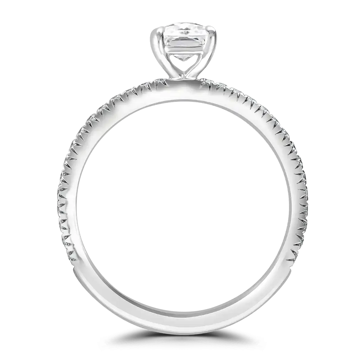 Platinum 2ct Radiant Cut Laboratory Grown Diamond Solitaire With Diamond Shoulders
