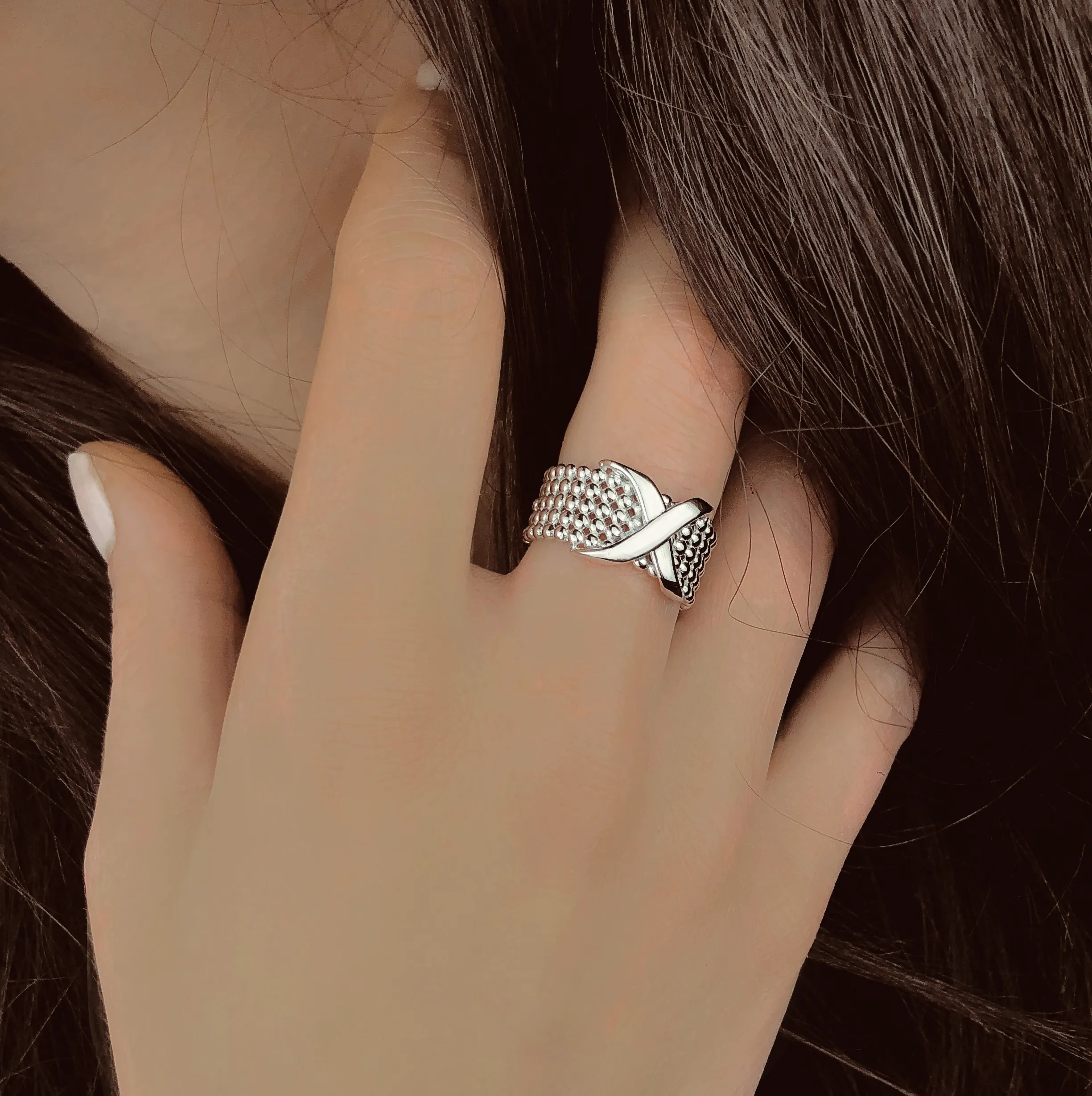 Rhodium plated 925 silver ring