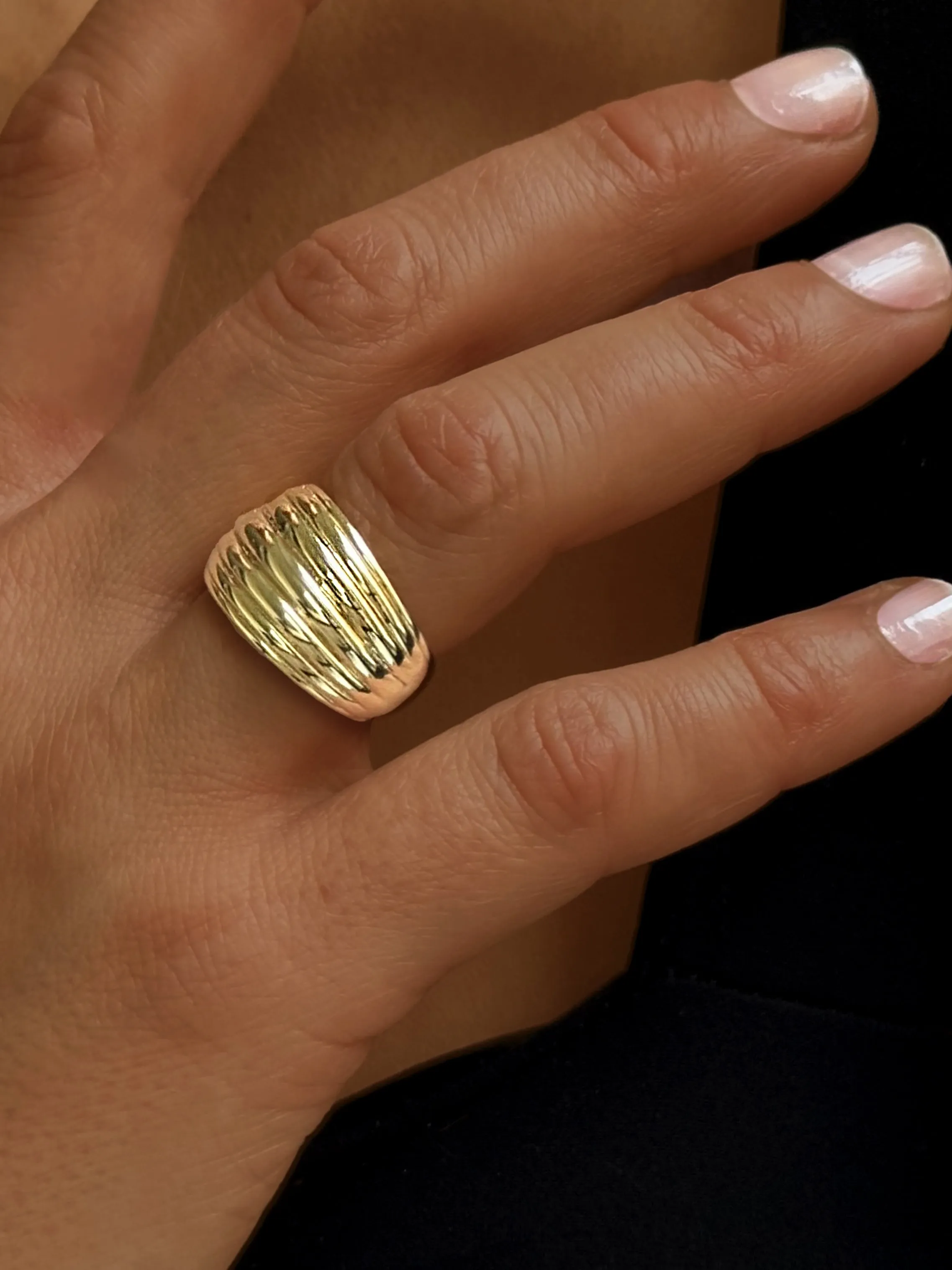 Ring in 925 silver gilded with 18k yellow gold