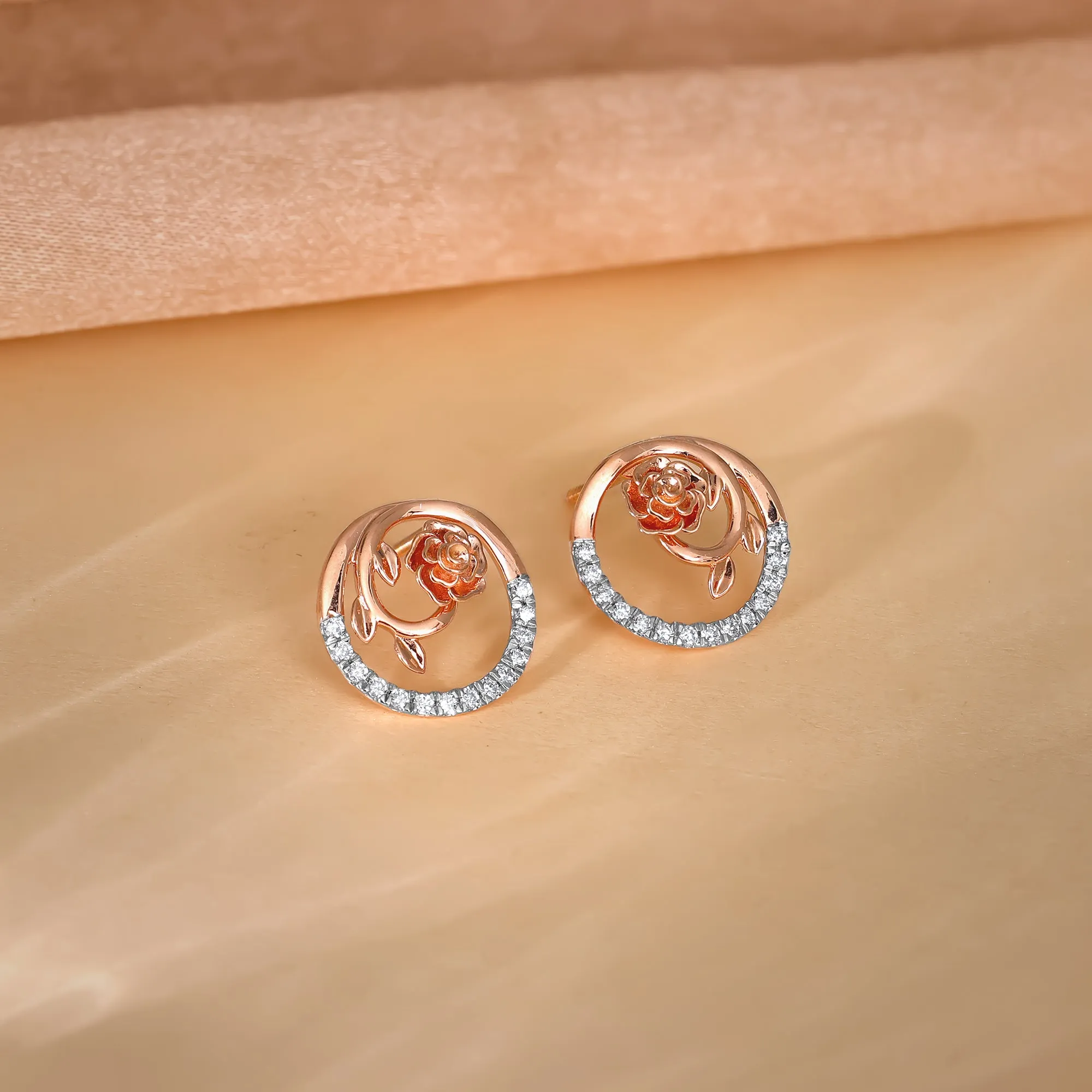 Rose Gold Blissful Shine Diamond Earrings