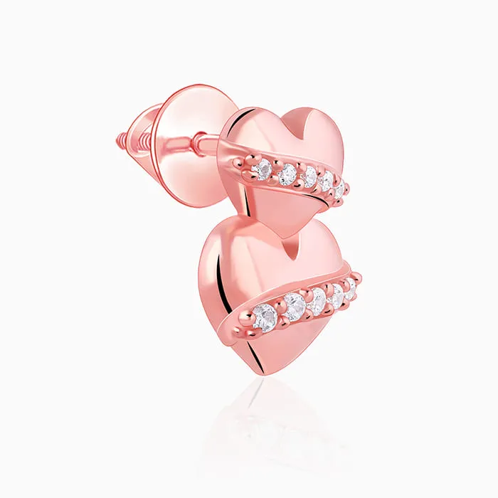 Rose Gold Cherished Sparkle Stud Earrings