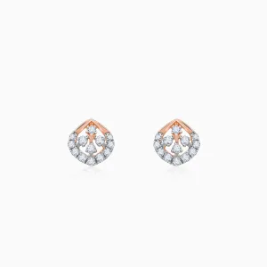 Rose Gold Dazzle Duo Diamond Earrings