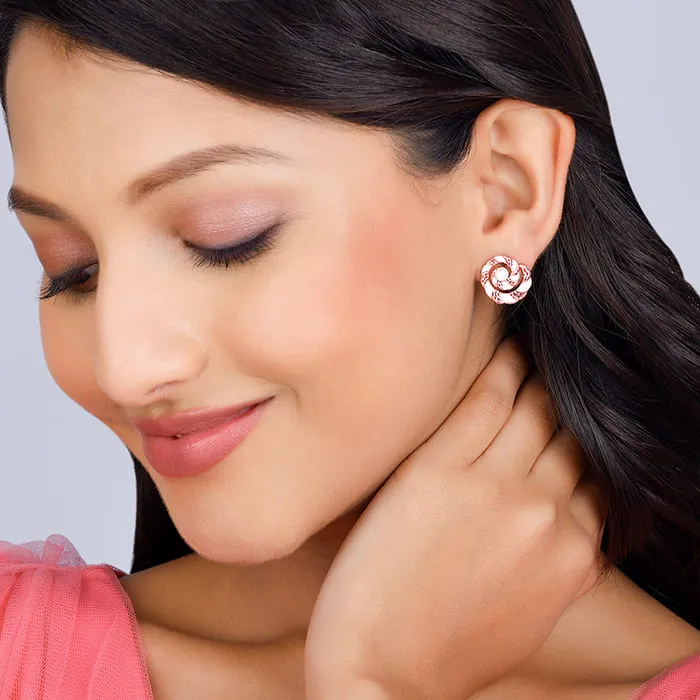 Rose Gold Elegant Swirl Earrings