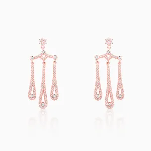 Rose Gold Gleaming Spark Earrings