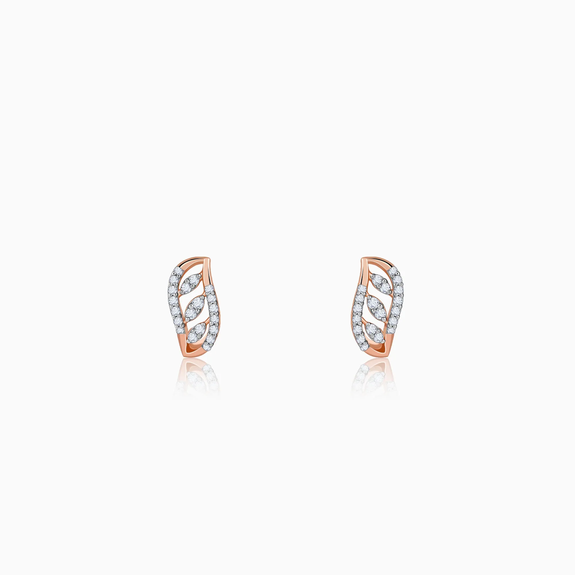 Rose Gold Luna J-hoop Diamond Earrings