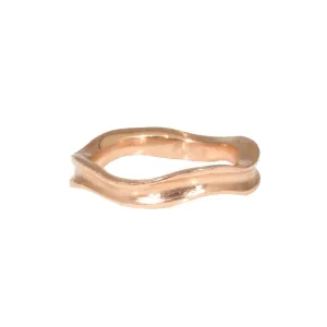 Rose Gold Wavy Wedding Band