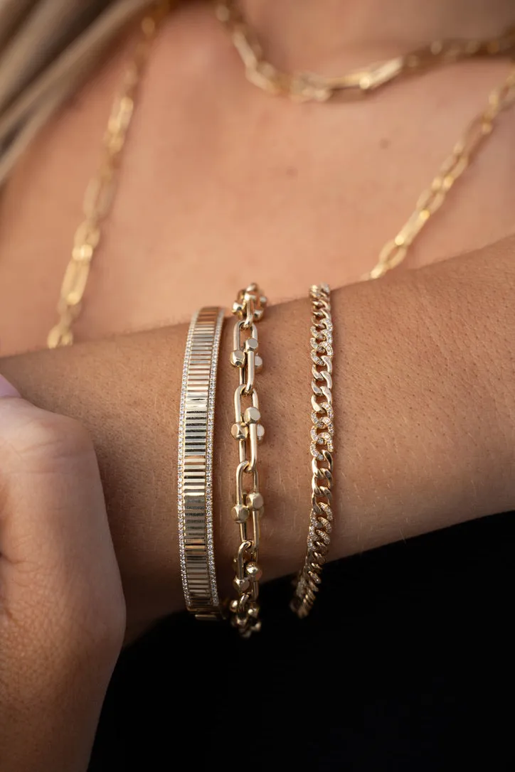 RYAN FLUTED DIAMOND BANGLE
