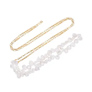 Shell Multi Gold Plated Necklace w. Pearl