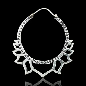 Silver Lotus Hoops
