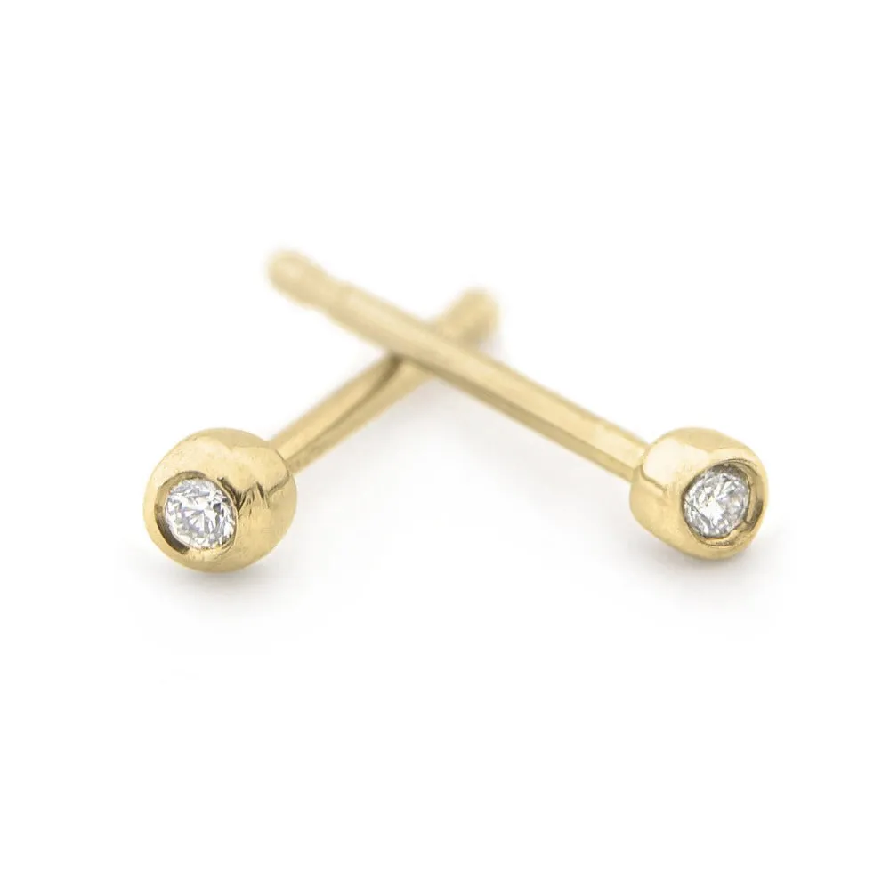 Single Seed Diamond Stud Earrings