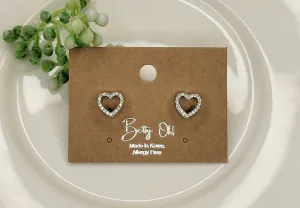 Skeleton Heart Style Post Earrings