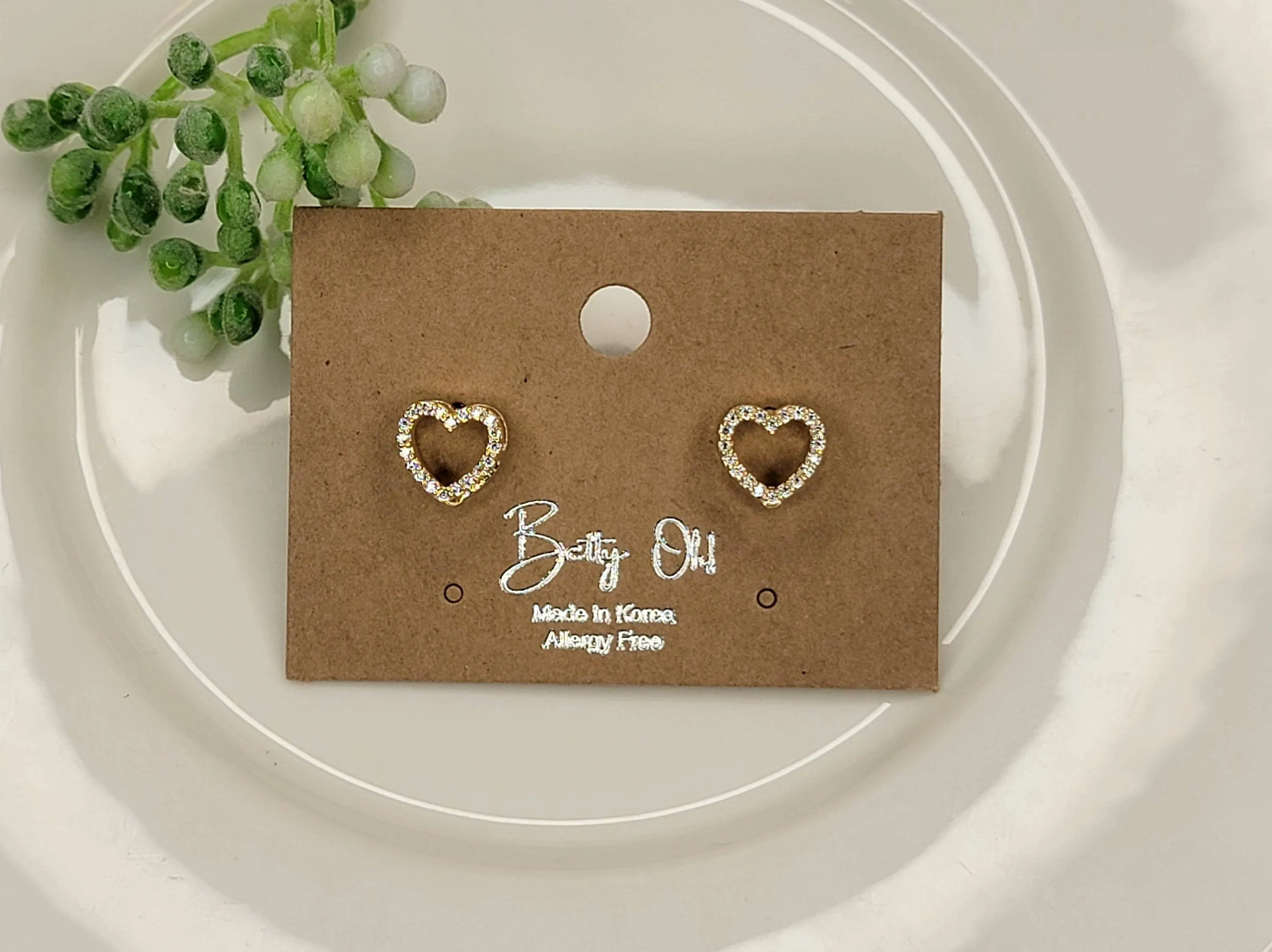 Skeleton Heart Style Post Earrings