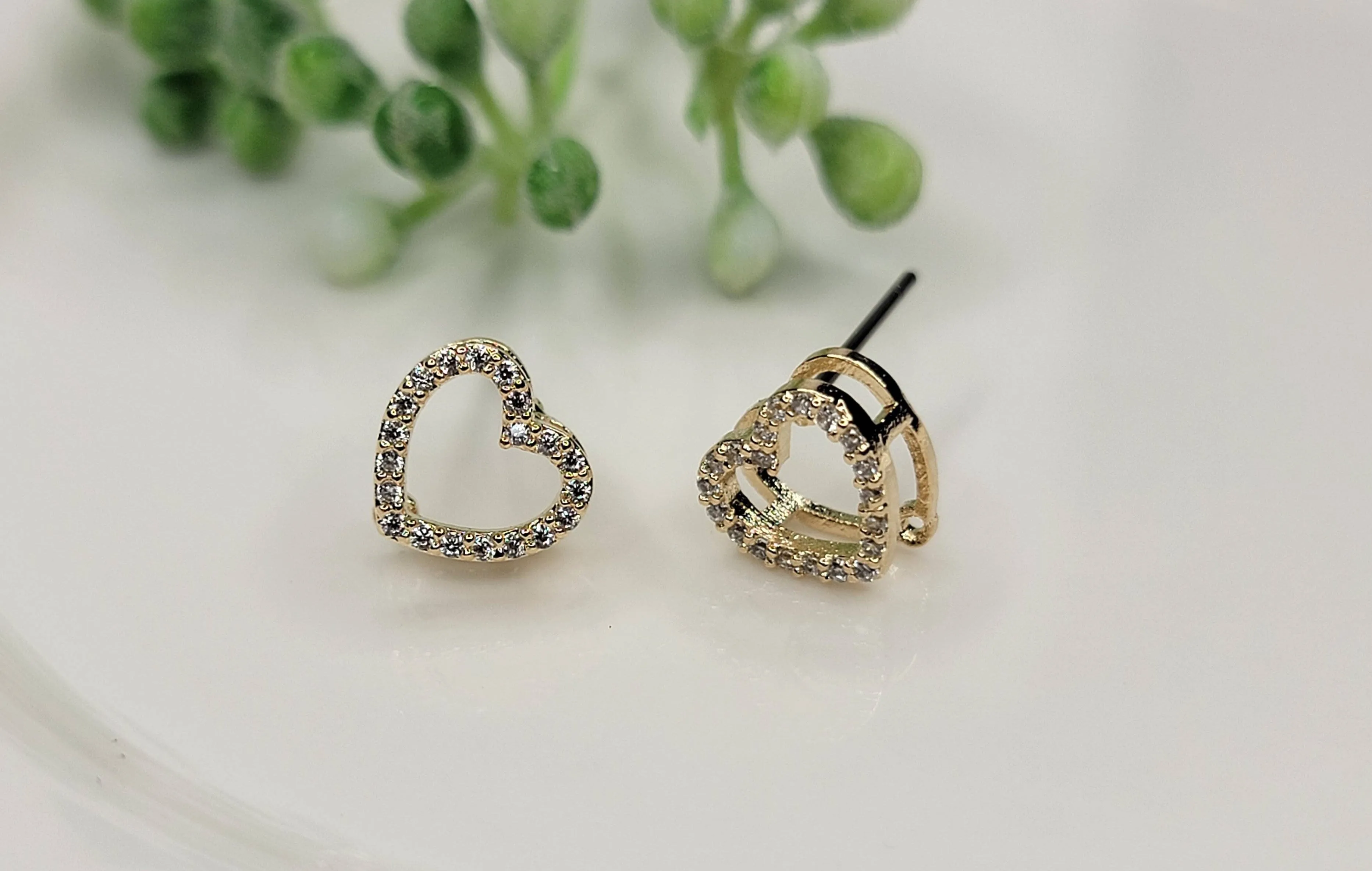 Skeleton Heart Style Post Earrings