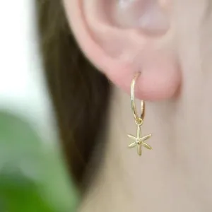 Sleeper Hoop Earring w/ Mini Star