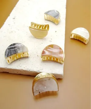 Small Marble Hair Clips
