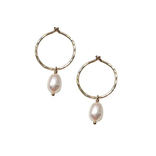 Small Pearl Hoops