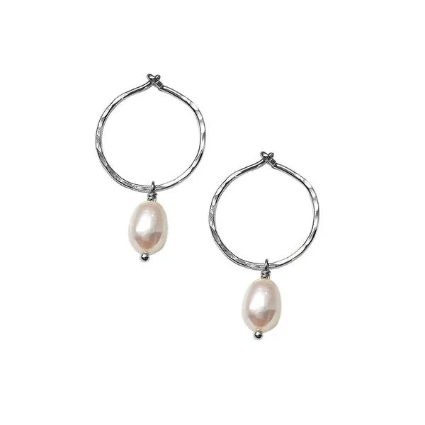 Small Pearl Hoops
