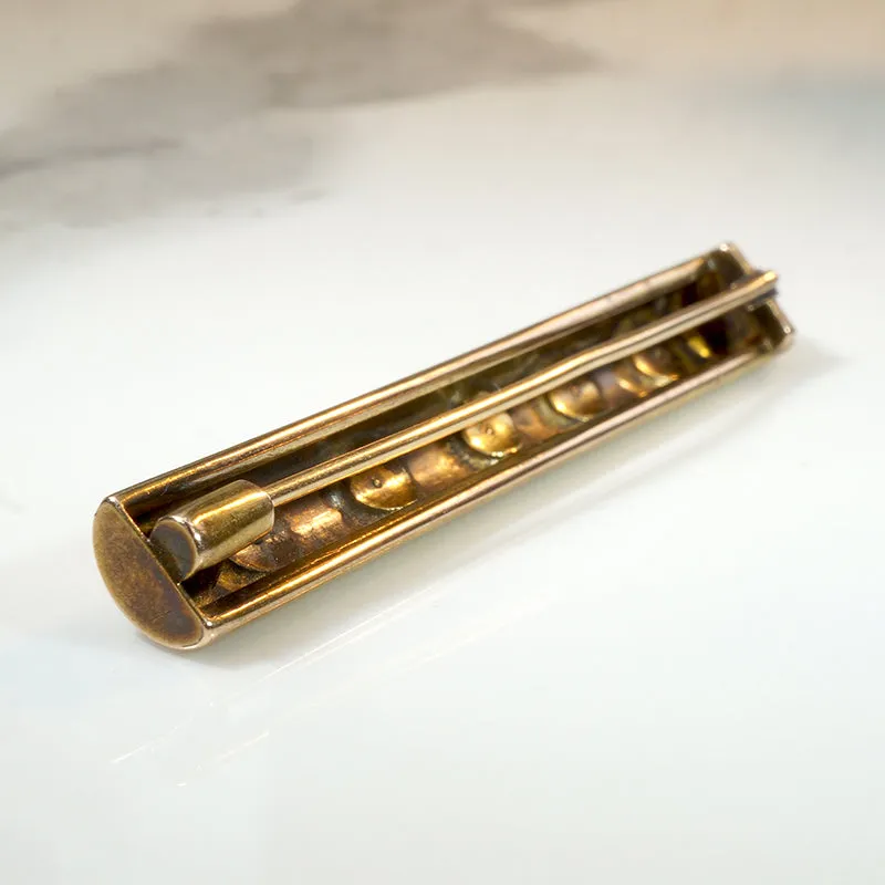 Star-Set Turquoise in Gold Bar Pin