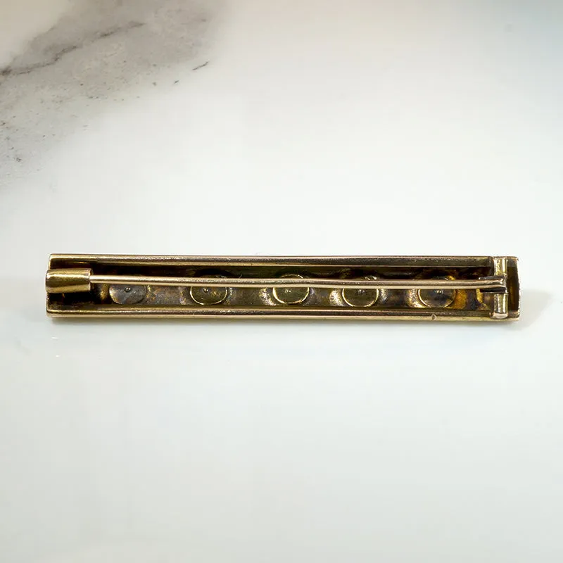 Star-Set Turquoise in Gold Bar Pin