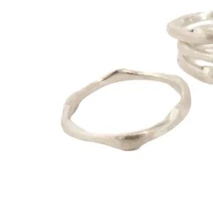 Twig Stacking Ring in Silver