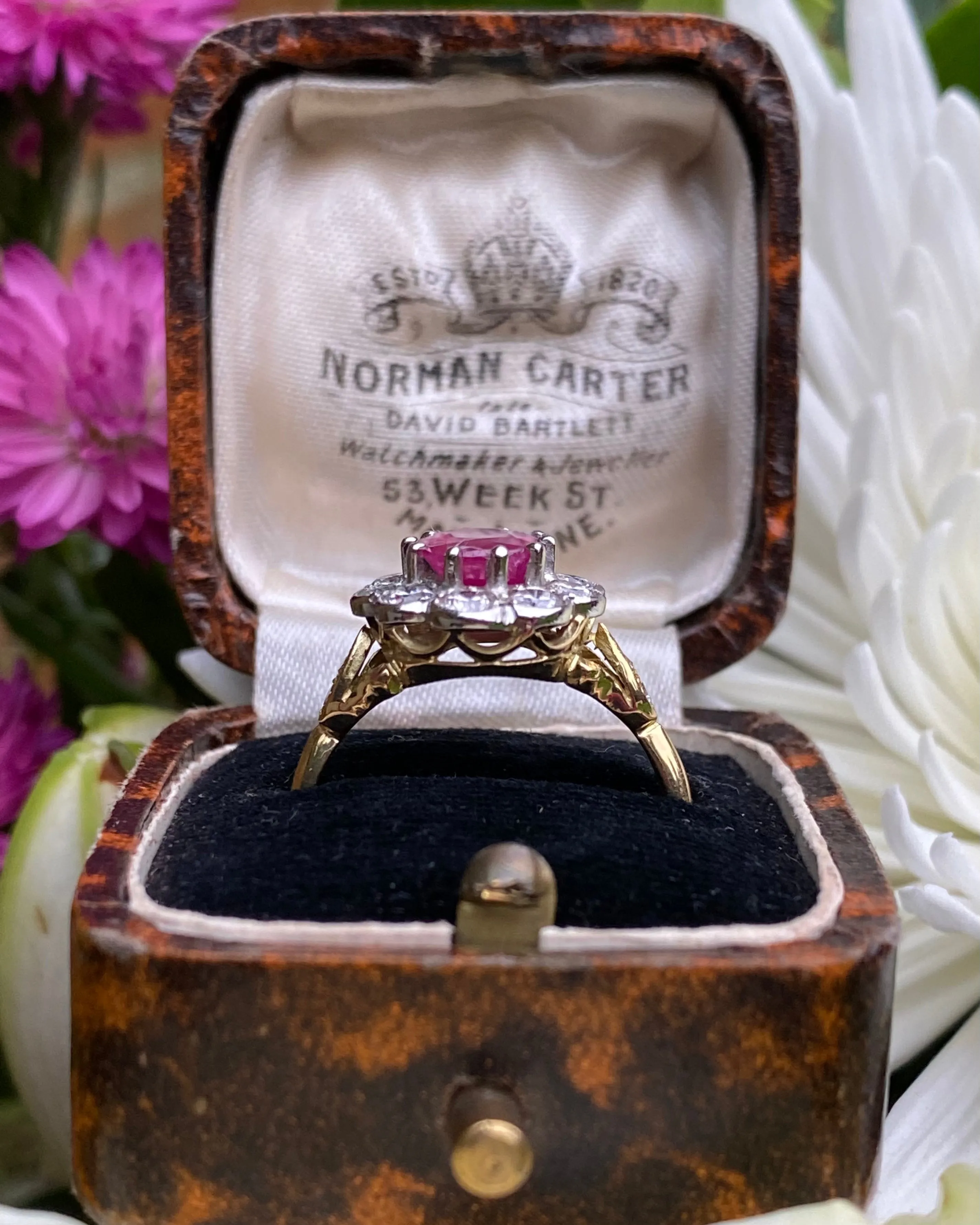 Victorian Ruby and Diamond Cluster Ring 18ct Yellow Gold 0.95ct   1.90ct