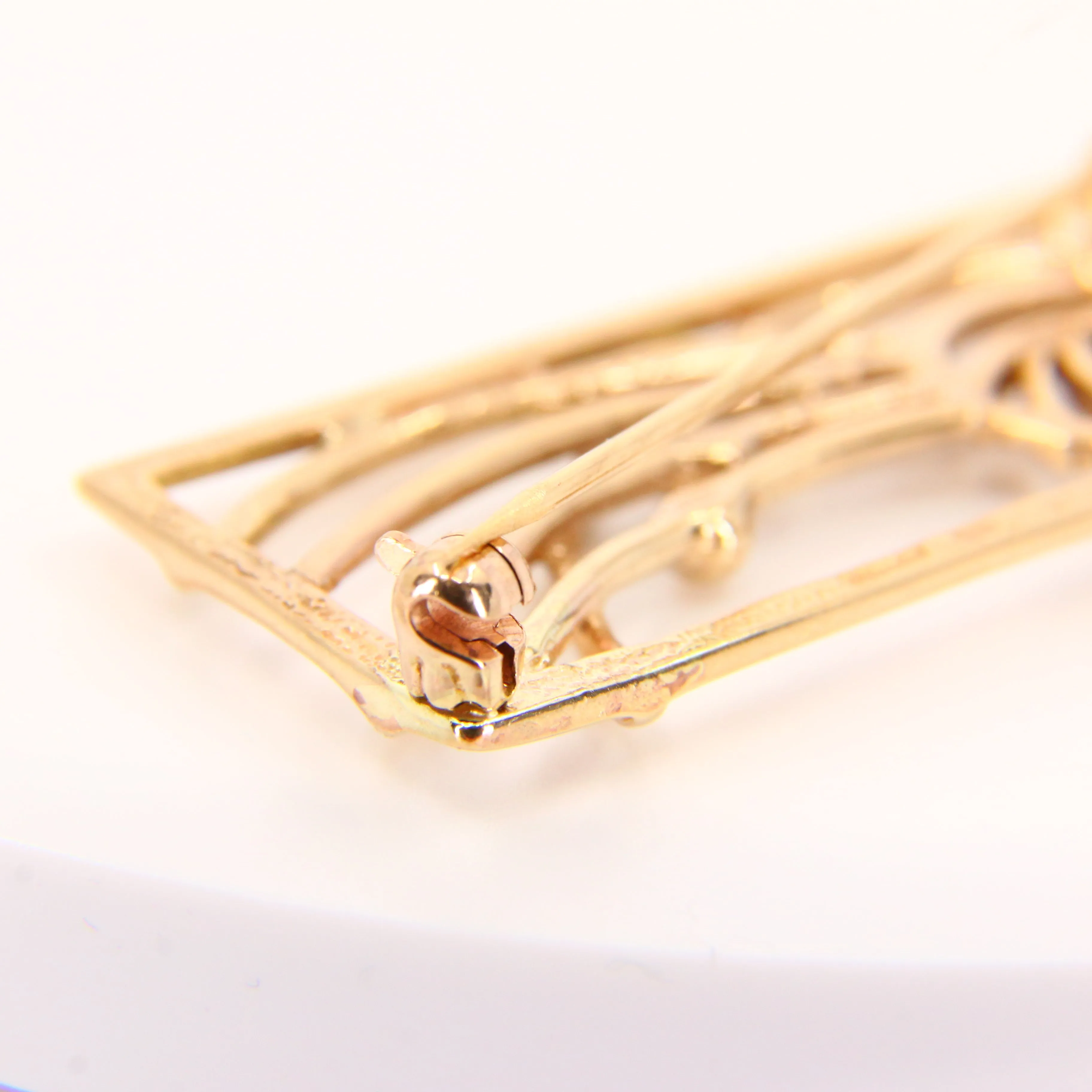 Vintage 9ct Charles Rennie Mackintosh Gold Brooch Hallmarked Yellow Gold Boxed