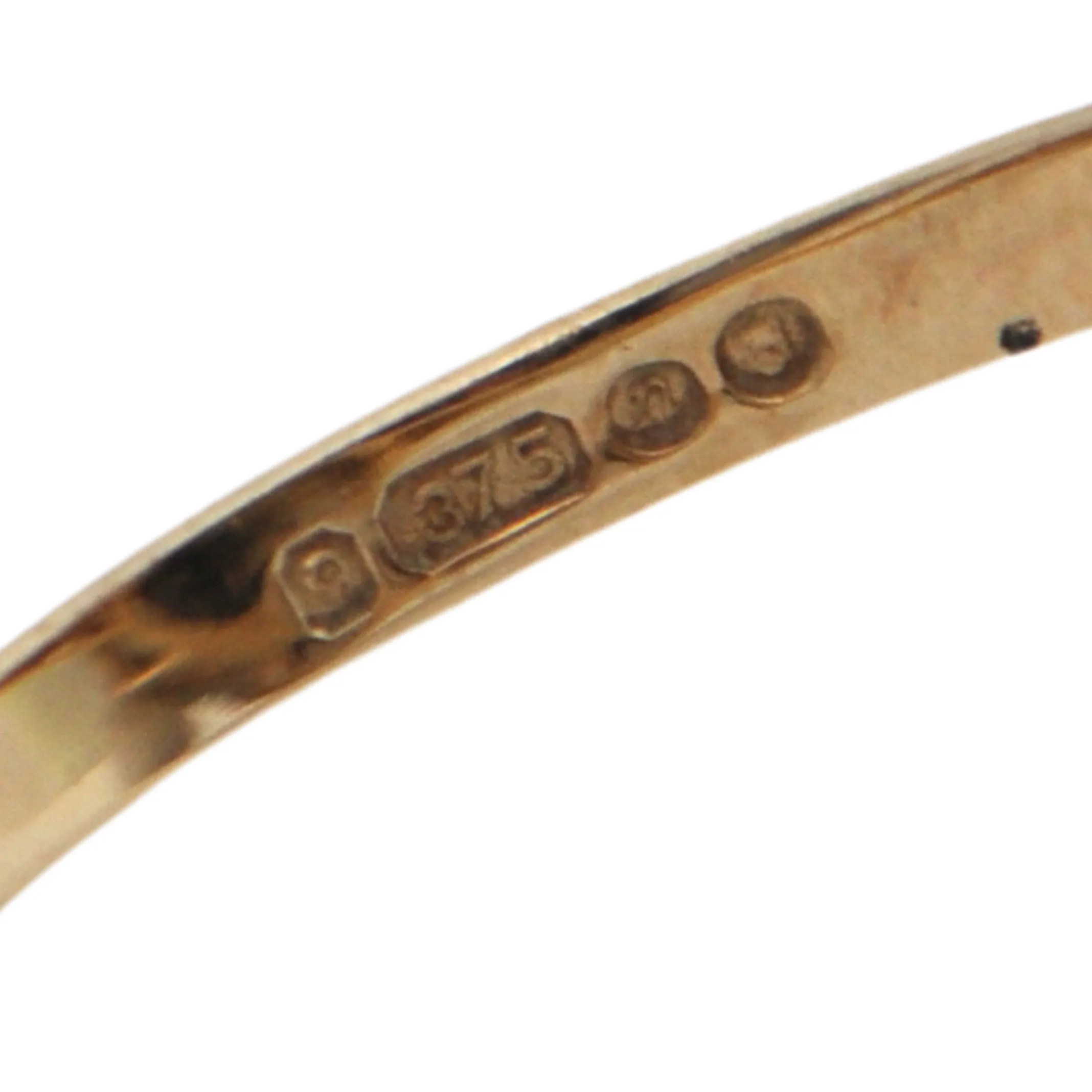 Vintage English 9K Yellow Gold 18ct Smoky Quartz