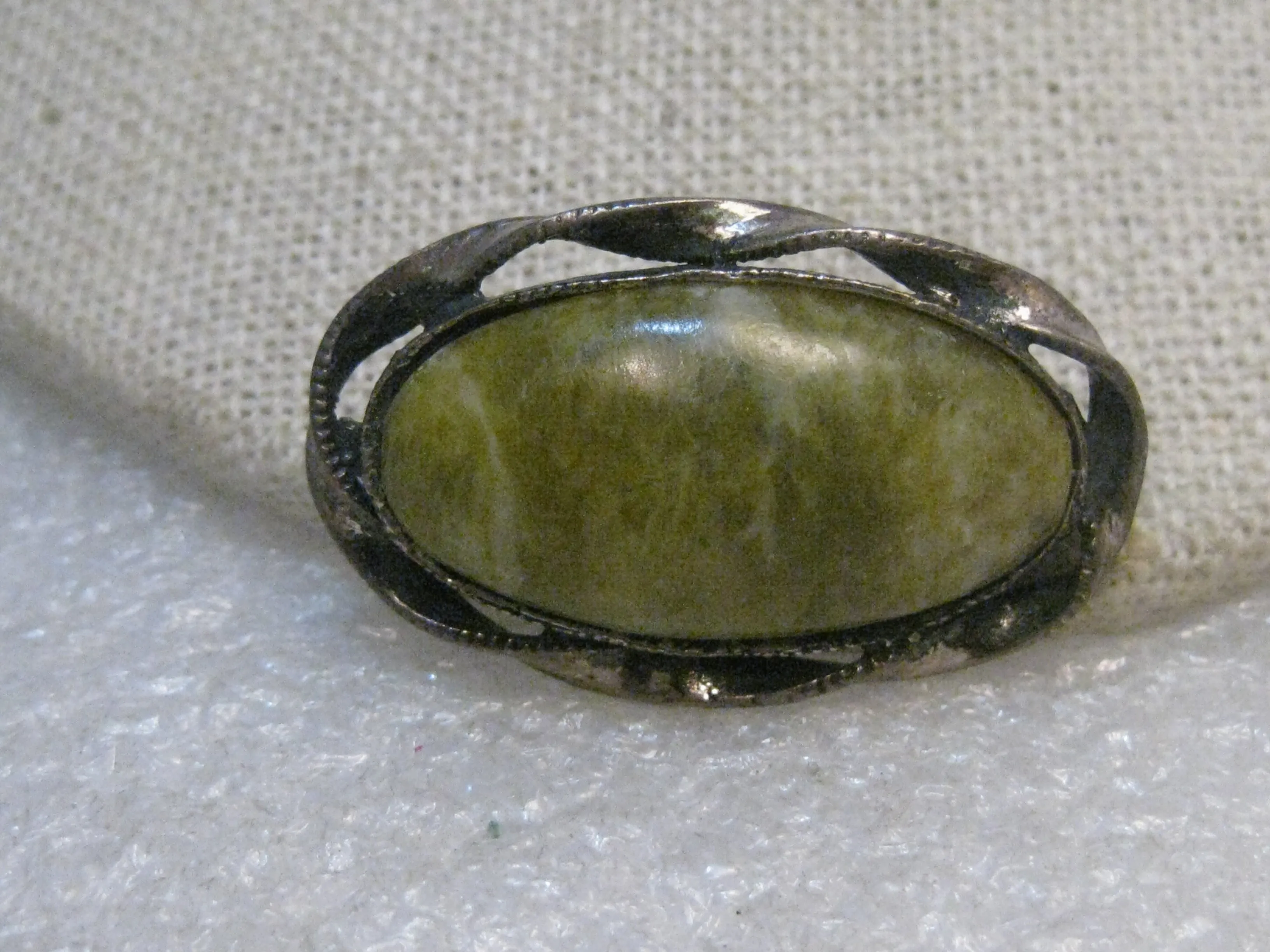 Vintage Sterling Southwestern Serpentine Brooch, 1.25", 8.15 gr., signed JJO, 1960's