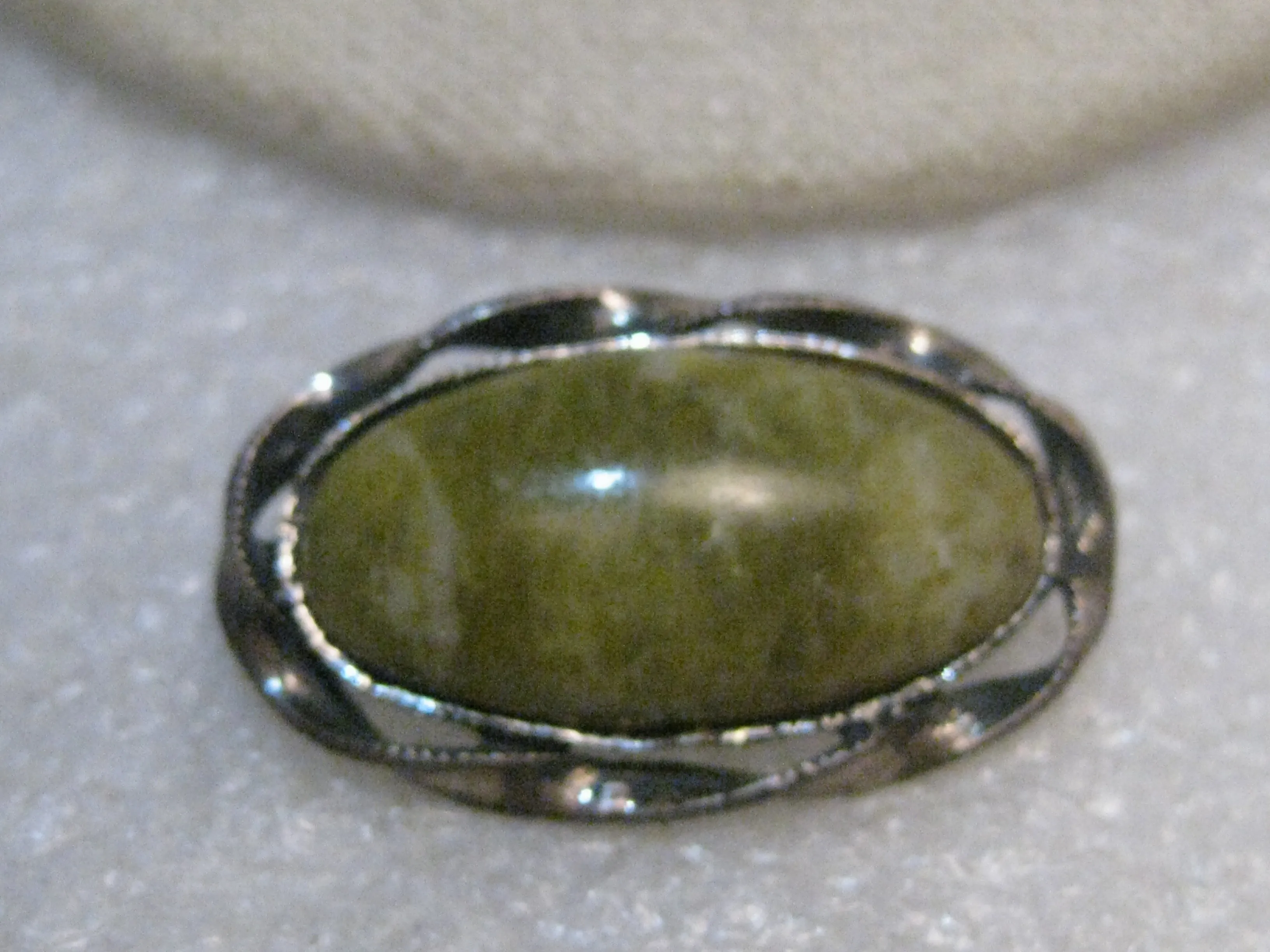 Vintage Sterling Southwestern Serpentine Brooch, 1.25", 8.15 gr., signed JJO, 1960's