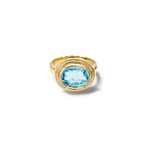 Whirlpool II Ring Yellow Gold - Blue Topaz